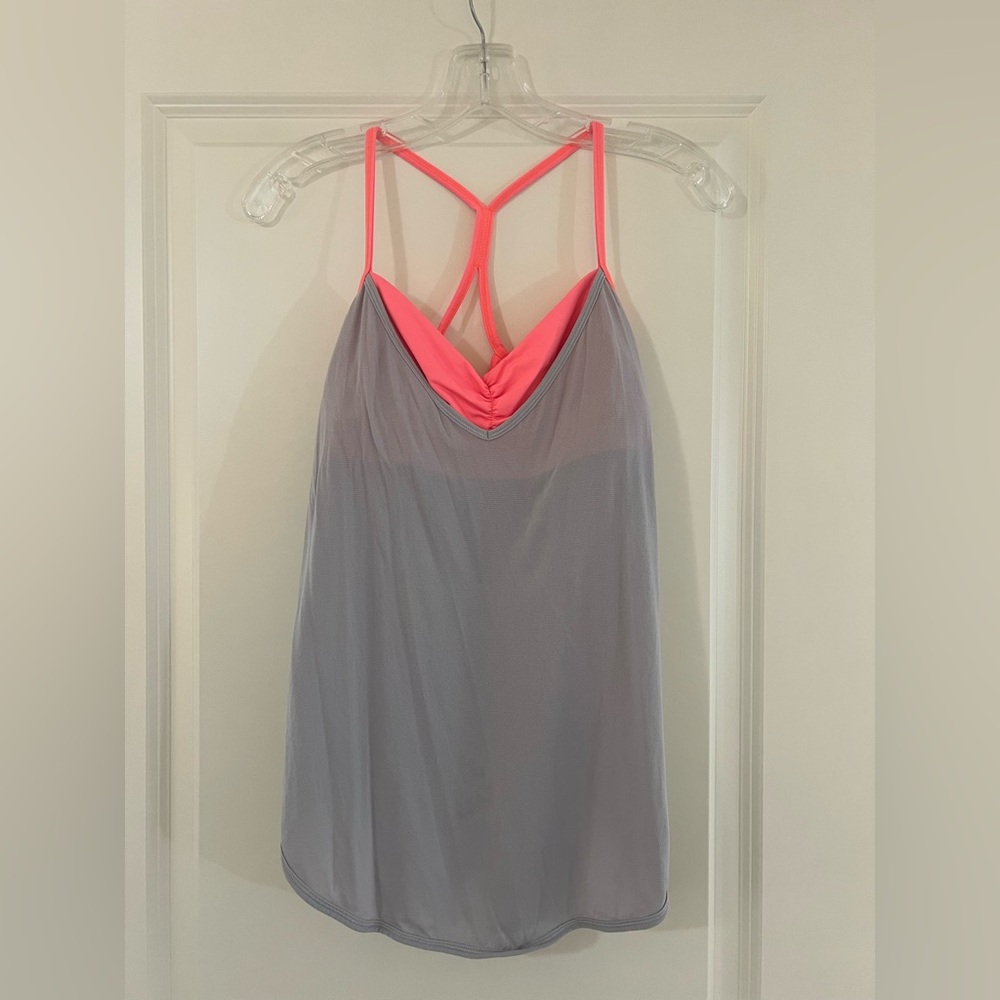 Lululemon Gray and Pink Athletic Yoga Top